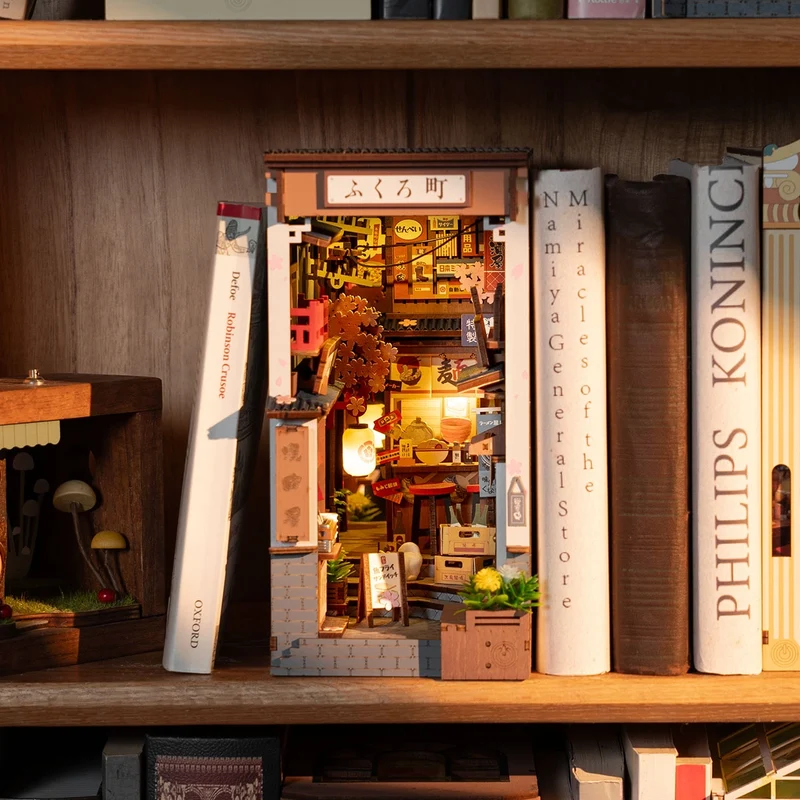 Kit de construction en bois Book Nook – Allée des cerisiers