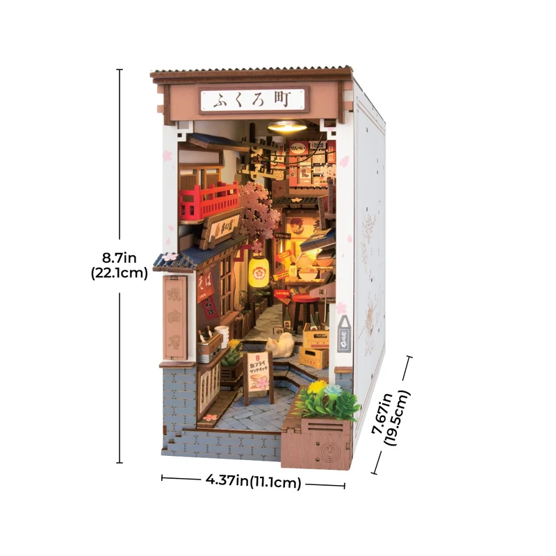 Kit de construction en bois Book Nook – Allée des cerisiers