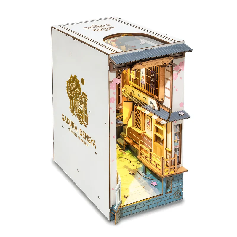 Kit de construction en bois Book Nook – Sakura Densya