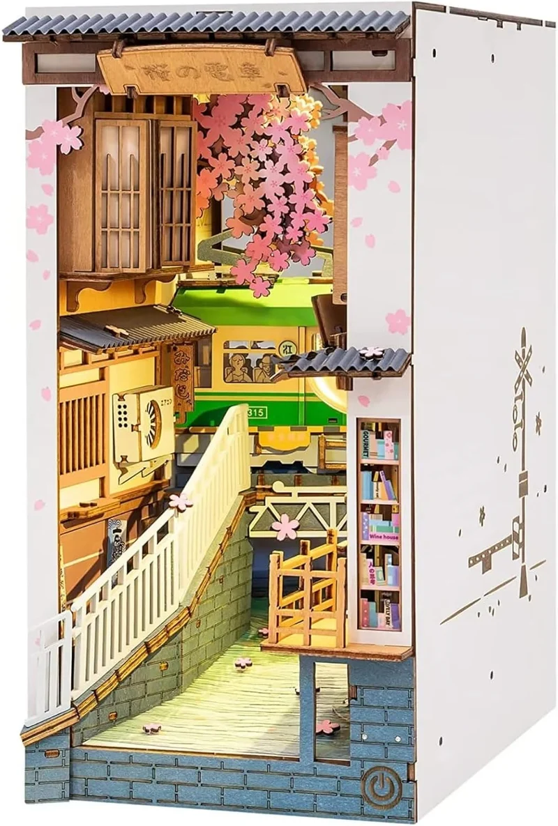 Kit de construction en bois Book Nook – Sakura Densya