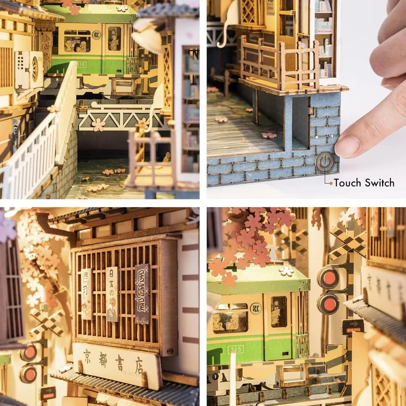 Kit de construction en bois Book Nook – Sakura Densya