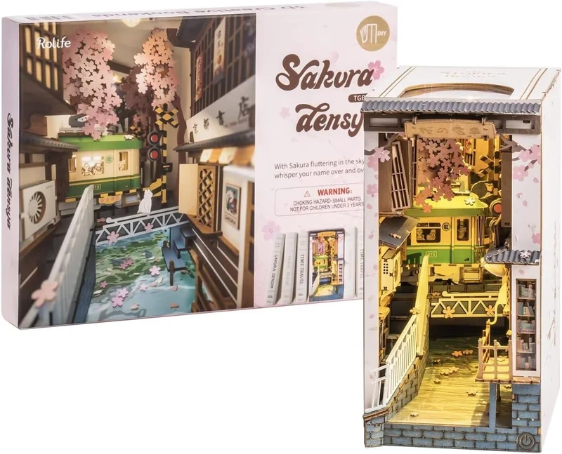 Kit de construction en bois Book Nook – Sakura Densya