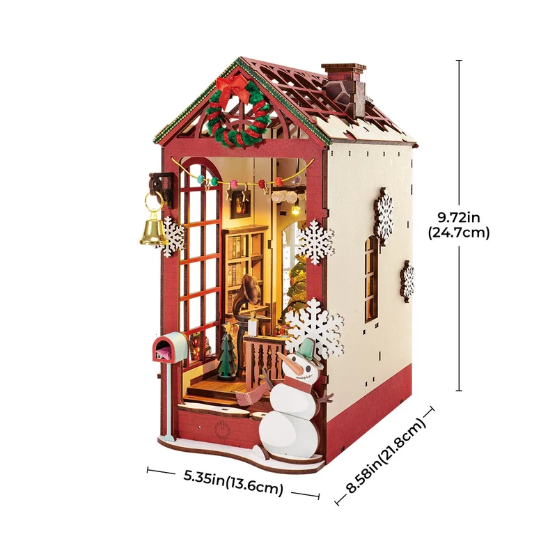 Book Nook Kit en bois – Scène intérieure de Noël