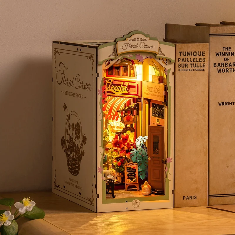 Kit de construction en bois Book Nook – Coin de fleurs