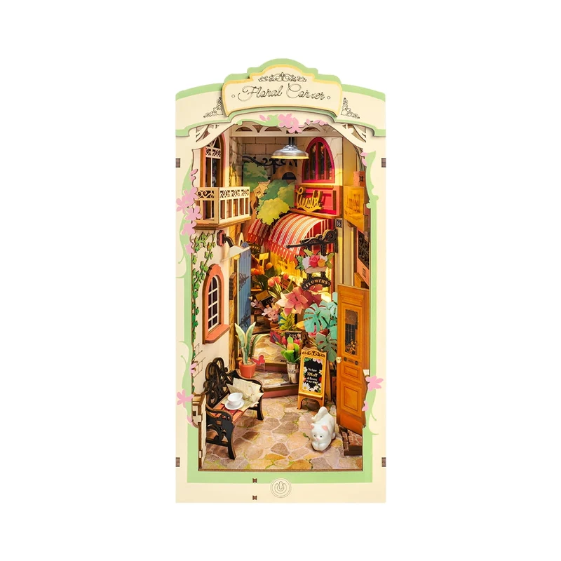 Kit de construction en bois Book Nook – Coin de fleurs