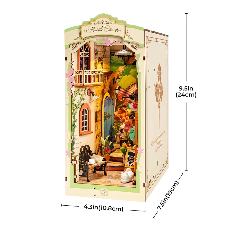 Kit de construction en bois Book Nook – Coin de fleurs