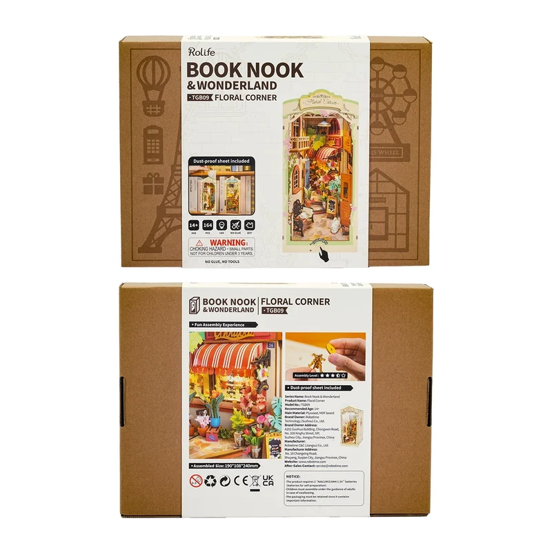 Kit de construction en bois Book Nook – Coin de fleurs