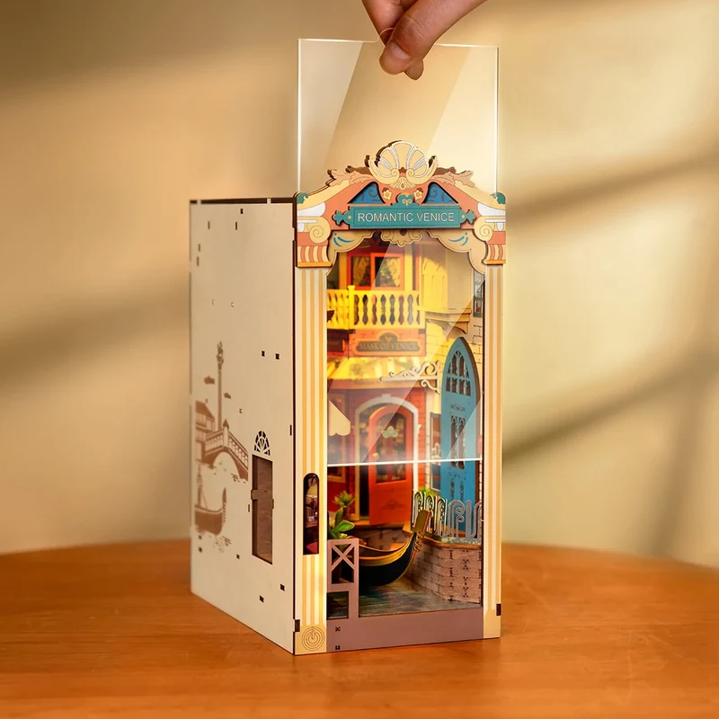 Kit de construction en bois Book Nook – Venise romantique