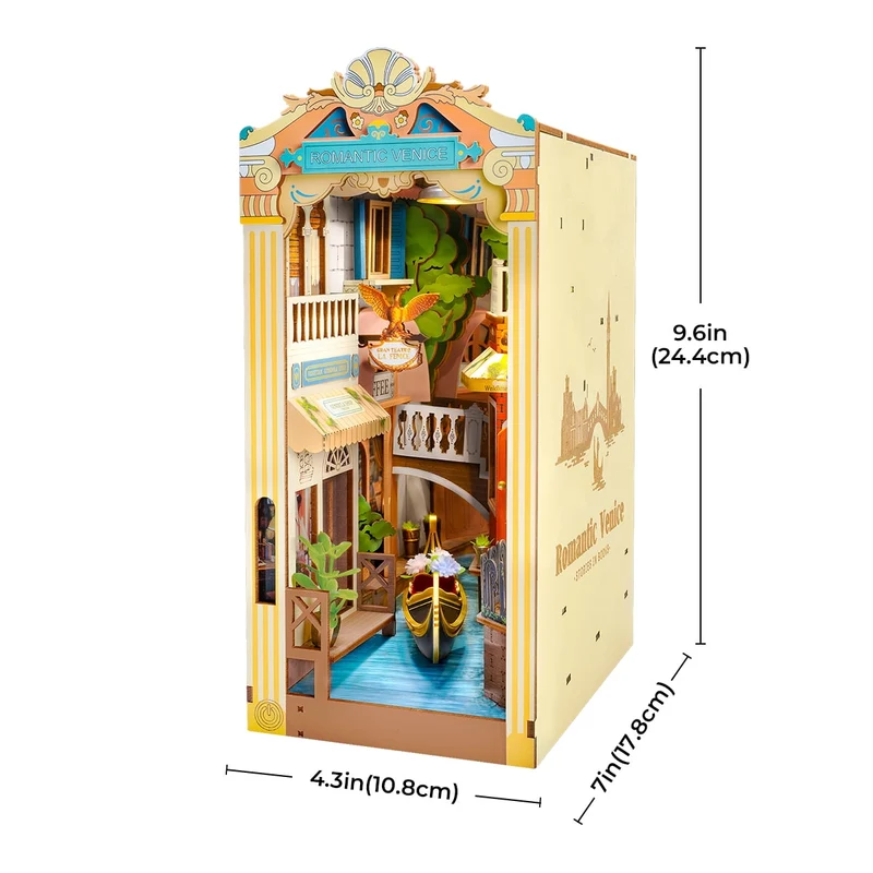 Kit de construction en bois Book Nook – Venise romantique