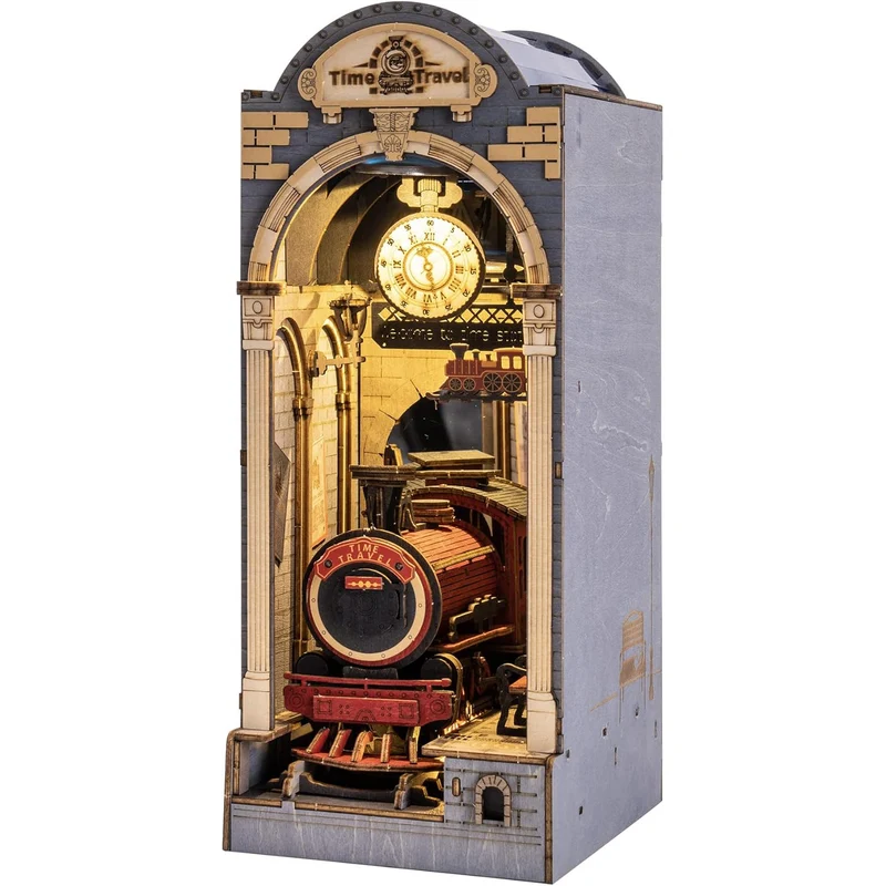 Kit de construction en bois Book Nook – Voyage dans le temps