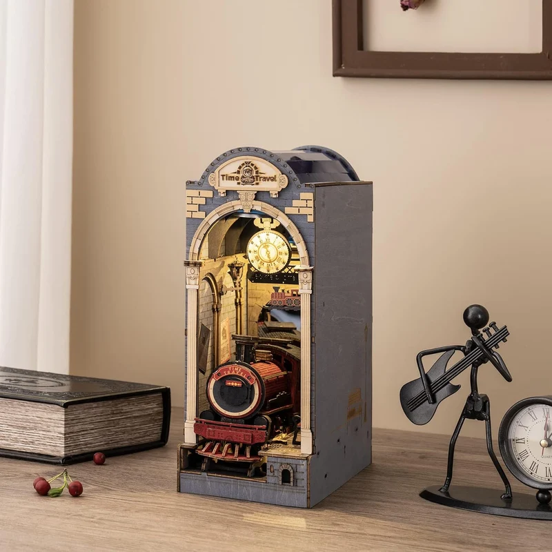 Kit de construction en bois Book Nook – Voyage dans le temps