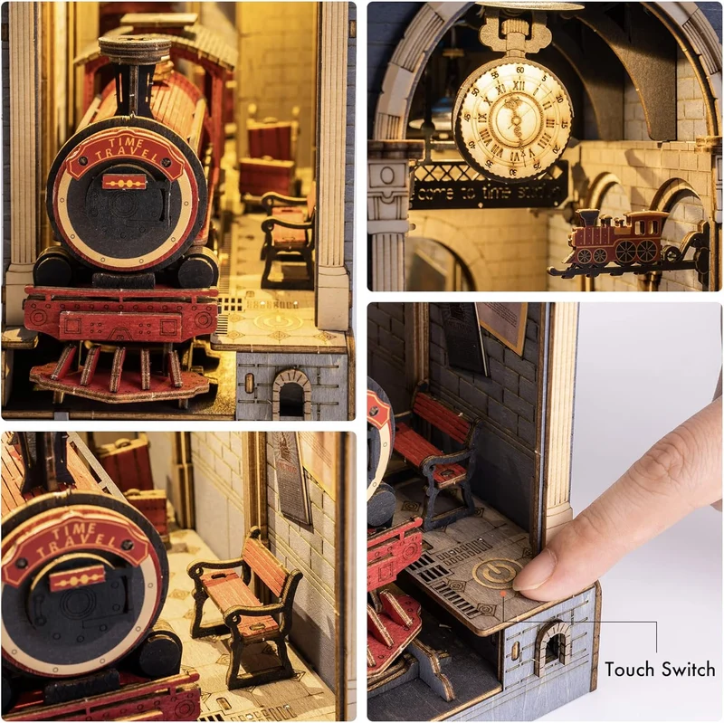 Kit de construction en bois Book Nook – Voyage dans le temps