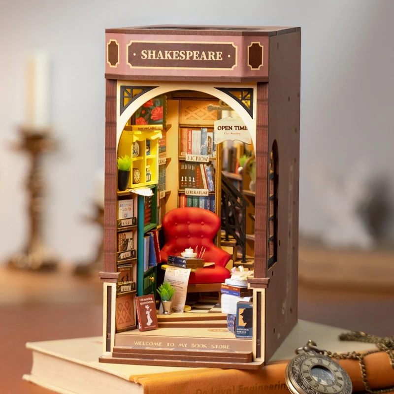 Kit de construction en bois Book Nook – Librairie