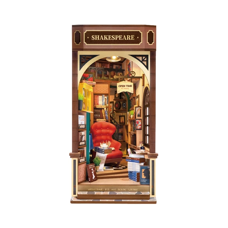 Kit de construction en bois Book Nook – Librairie