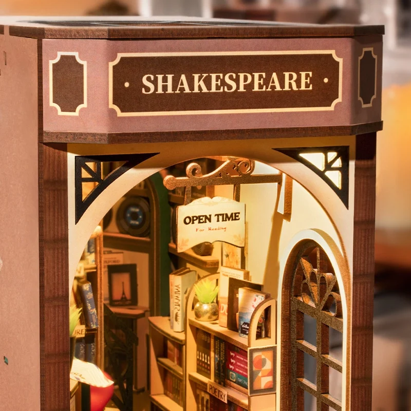 Kit de construction en bois Book Nook – Librairie