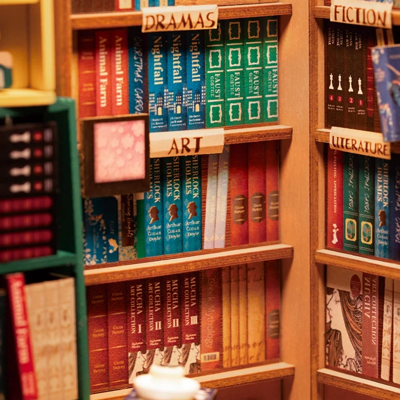Kit de construction en bois Book Nook – Librairie