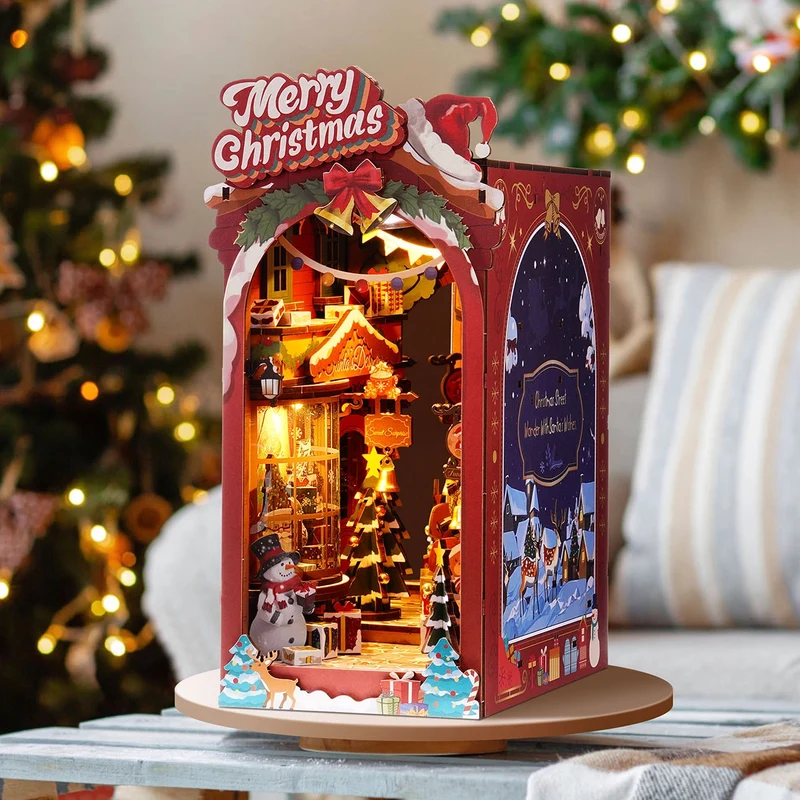 Kit de construction en bois Book Nook – Rue de Noël