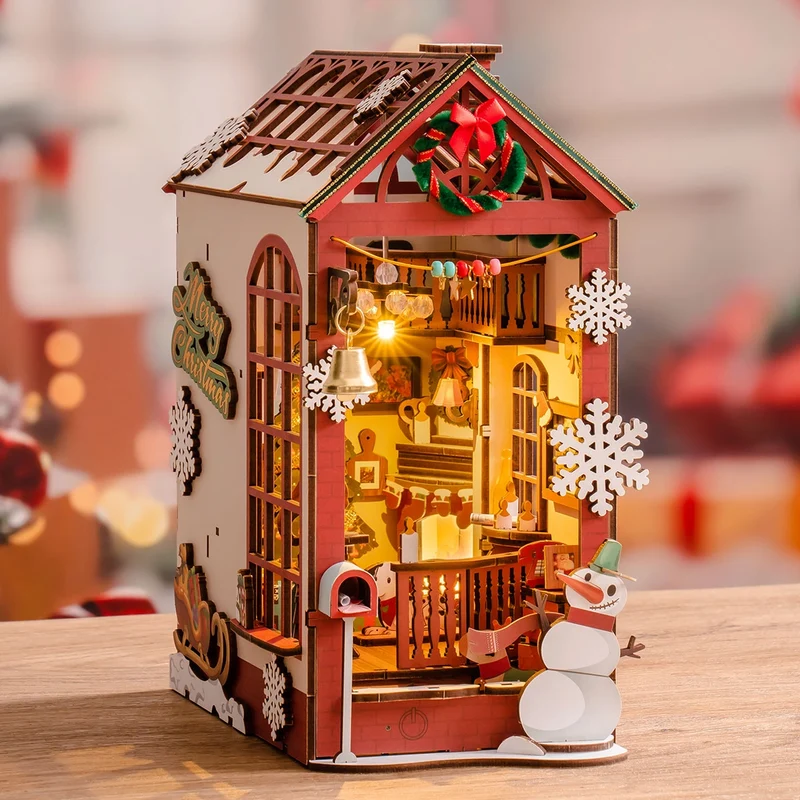Kit de construction en bois Book Nook – Rue de Noël