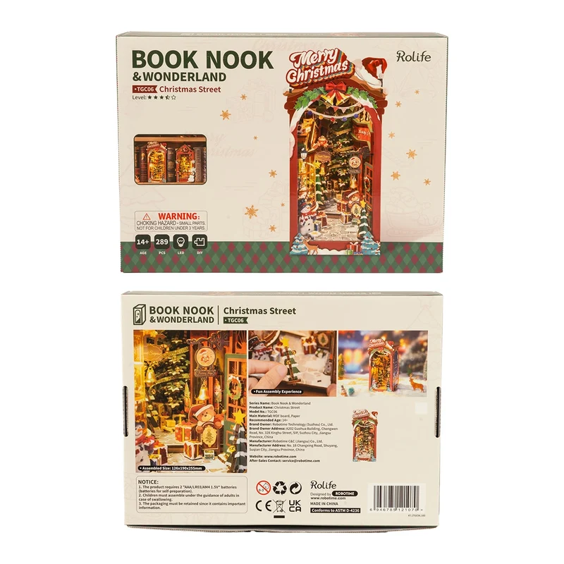 Kit de construction en bois Book Nook – Rue de Noël