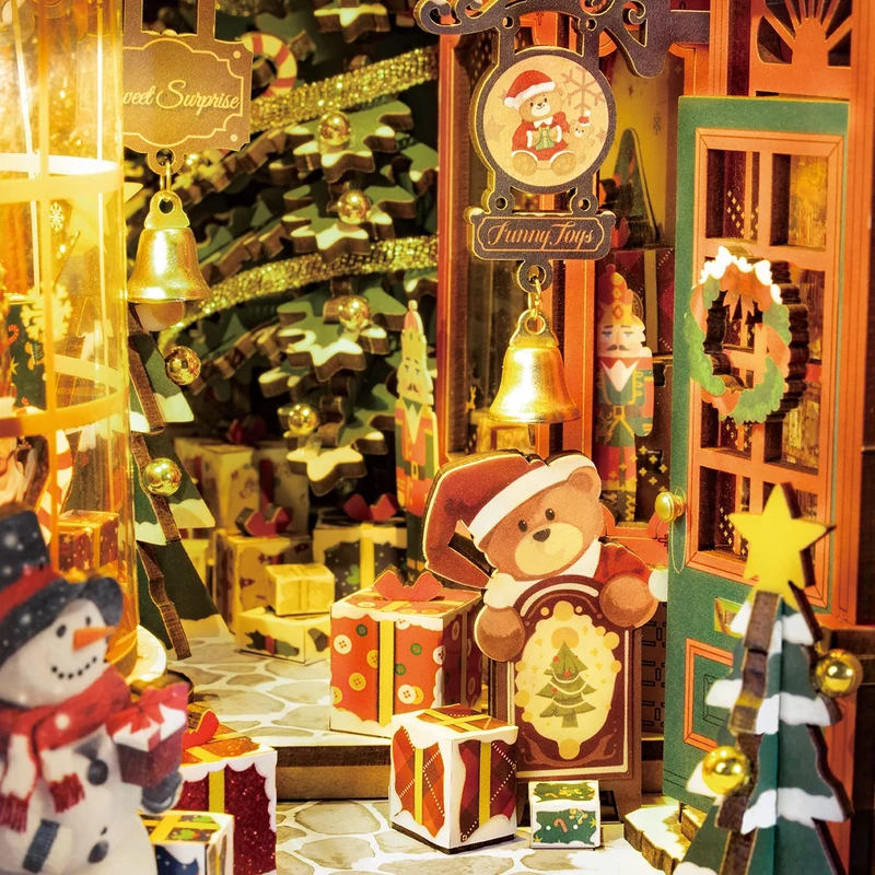 Kit de construction en bois Book Nook – Rue de Noël
