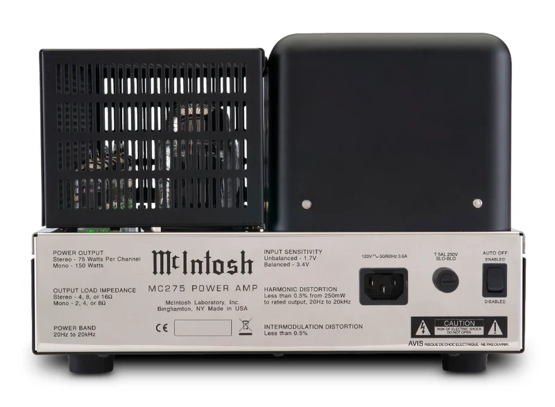 McIntosh MC275 VI Amplificateur de puissance à lampes – 75 W x 2 canaux ou 150 W en mono.
