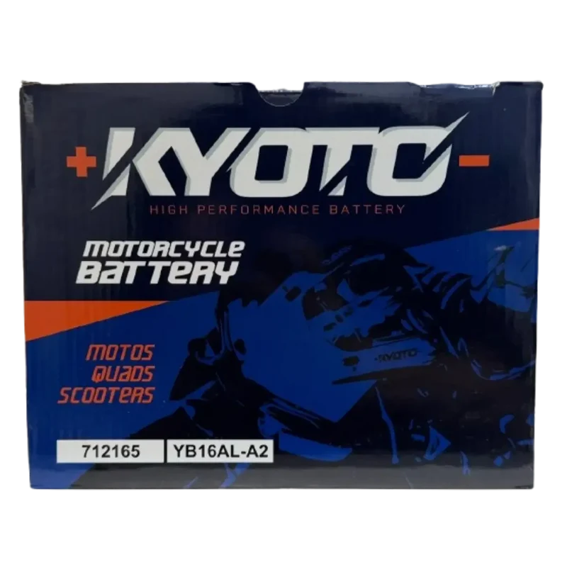 Batterie Moto KYOTO YB16AL-A2 12V 16Ah – Conventionnelle avec Entretien livrée avec Pack Acide
