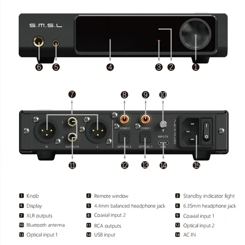 SMSL RAW-MDA 1 Desktop DAC & Headphone Amplifier