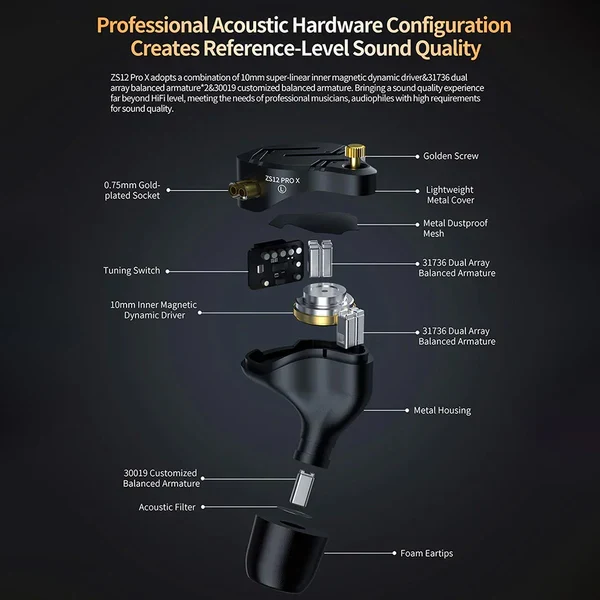 KZ ZS12 Pro X IEM With Mic