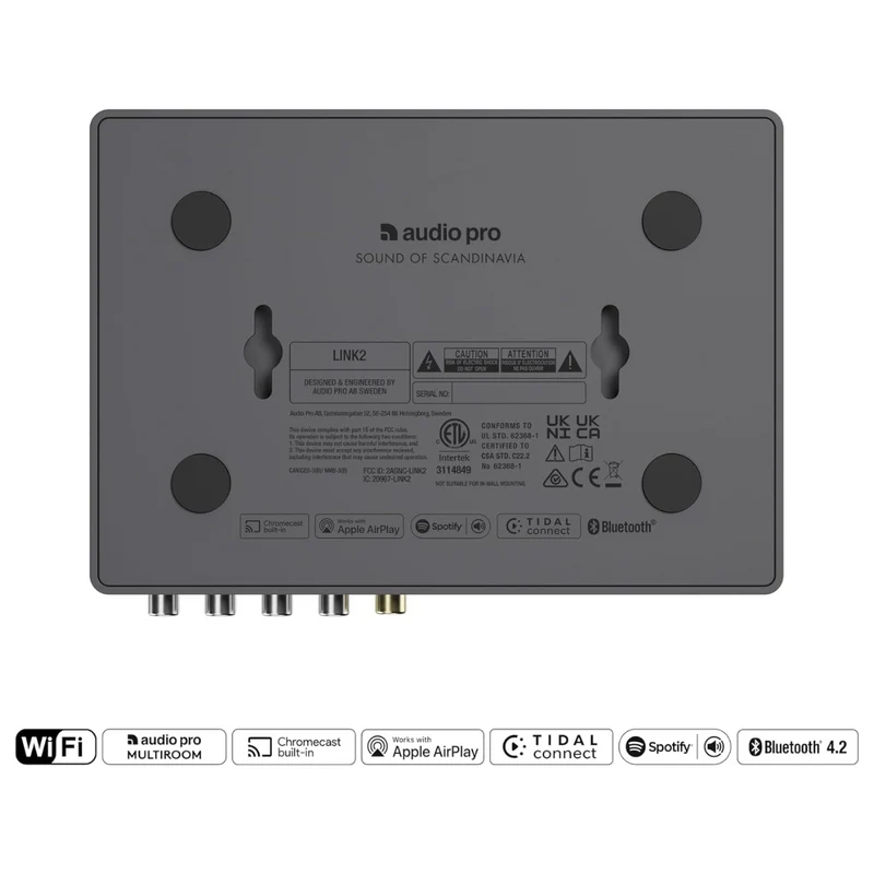 Audio Pro Link 2 Wireless HiFi Adapter for Audio Streaming & Multiroom
