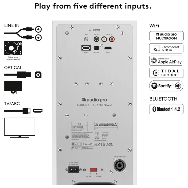 Audio Pro A48 Wireless & WiFi Floor Standing Speakers