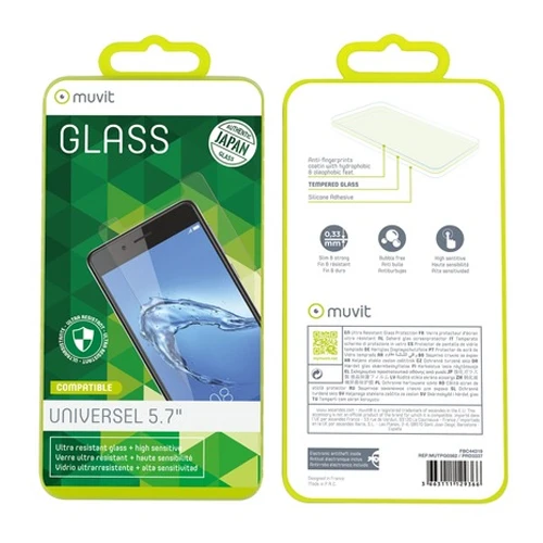 MUVIT UNIVERSAL TEMPERED GLASS: MULTI MOBILE 5.7''