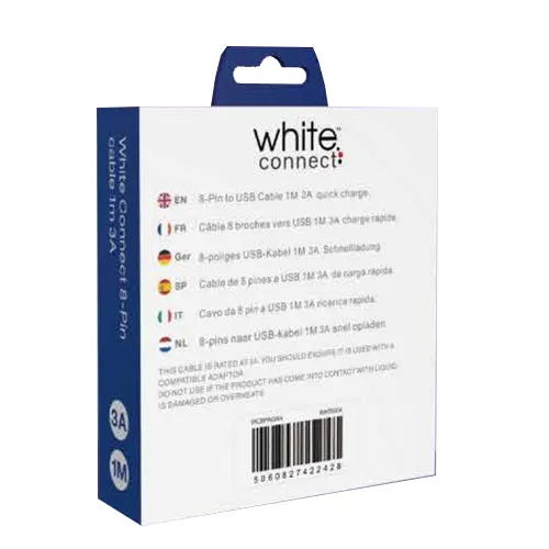 LIGHTNING CABLE 1M 3A WHITE CONNECT