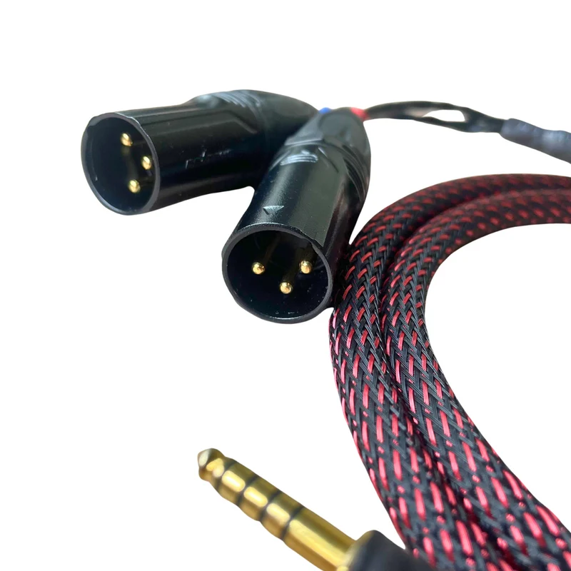 EarAudio Premium Dual 3 Pin XLR To 4.4mm Male Interconnects Cable