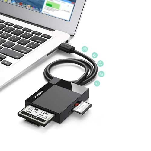 UGREEN USB 3.0 SD / MICRO SD / CF / MS MEMORY CARD READER BLACK