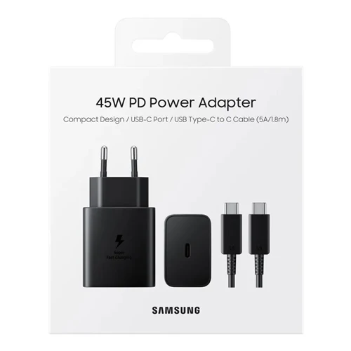 MAINS CHARGER WITH TYPE-C CABLE 45W BLACK-SAMSUNG