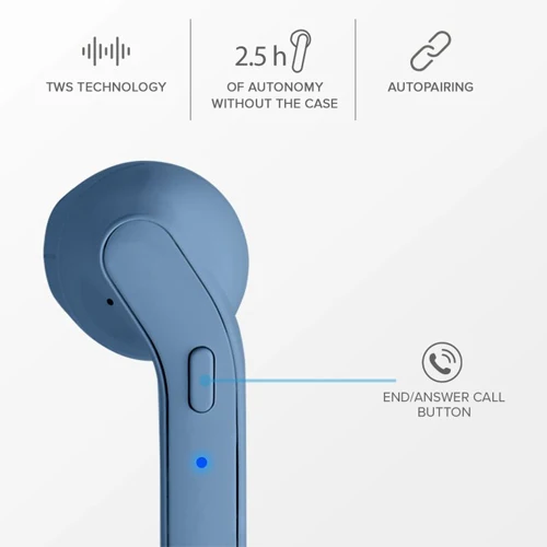 EARBUDS STYLE TWS, BLUE-MUSIC HERO