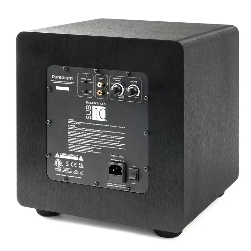 Paradigm Essential Sub10 - Caisson de basses 200Watts RMS scellé avec haut-parleur de graves 10''