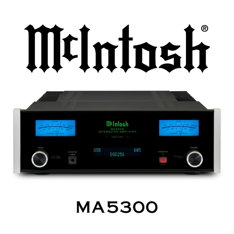 McIntosh MA5300 - Amplificateur stéréo intégré 100 Watts/Canal, DAC 8-canaux 32Bits, phono