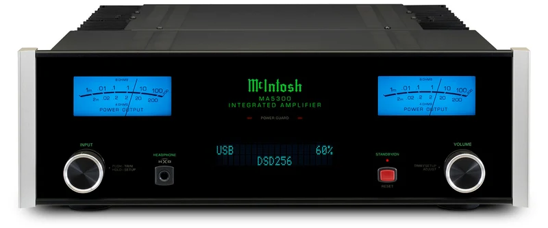 McIntosh MA5300 - Amplificateur stéréo intégré 100 Watts/Canal, DAC 8-canaux 32Bits, phono
