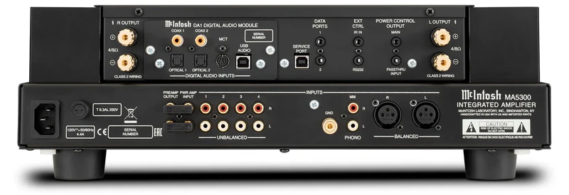 McIntosh MA5300 - Amplificateur stéréo intégré 100 Watts/Canal, DAC 8-canaux 32Bits, phono