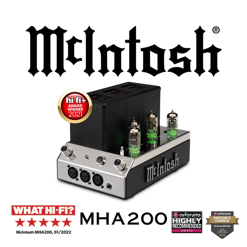 McIntosh MHA200 | Amplificateur de casques d'écoute à 4 tubes et compact