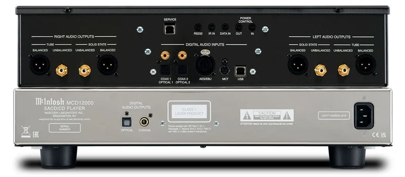 McIntosh MCD12000 - Lecteur SACD/CD, 2 DAC 32 bits/8 canaux, 4 tubes