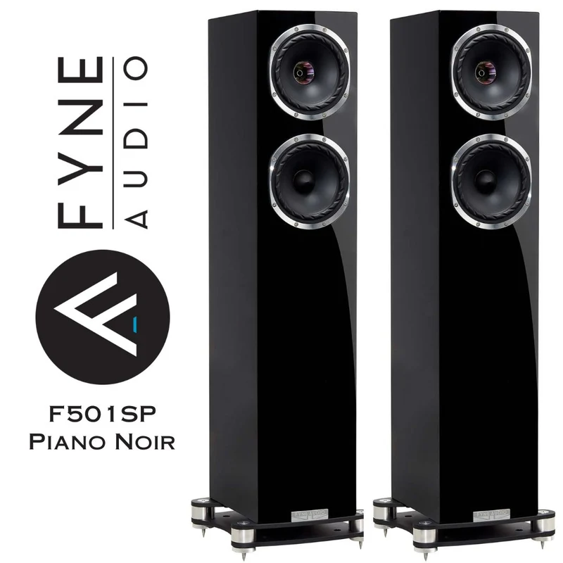 Enceintes acoustiques de type colonne Piano Noir (la paire)