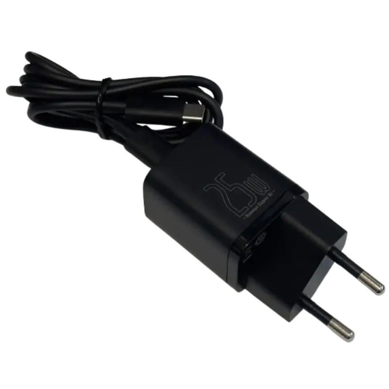 Chargeur 25W IPHONE-ANDROID - USB-C avec câble - Noir