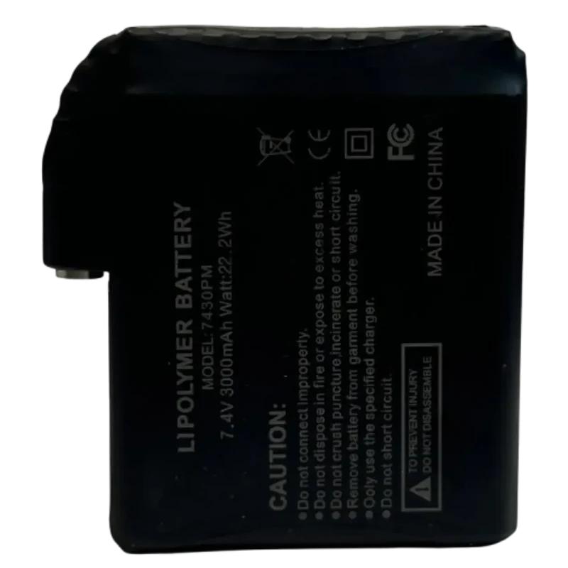 Batterie Li-Po 7.4 V 3000 mAh Rechargeable – Puissance pour gants chauffants & équipement portable
