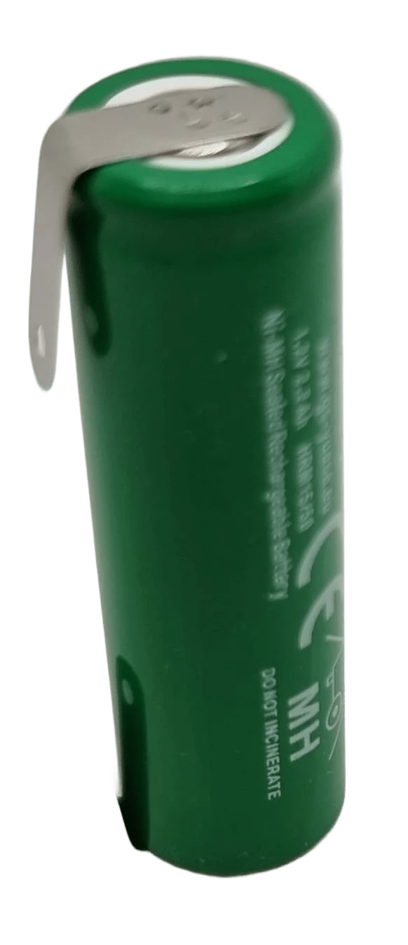 Accu AA NiMH 1.2V 2200mAh Yuasa avec languettes à souder