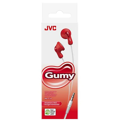 GUMY HA-F14 WIRED EARPHONES, RED & WHITE-JVC