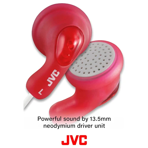 GUMY HA-F14 WIRED EARPHONES, RED & WHITE-JVC