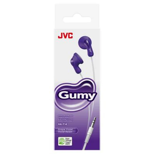 GUMY HA-F14 WIRED EARPHONES, PURPLE & WHITE-JVC