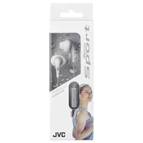 GUMY SPORT HA-ENR15-WH WIRED EARPHONES, WHITE & GREY-JVC